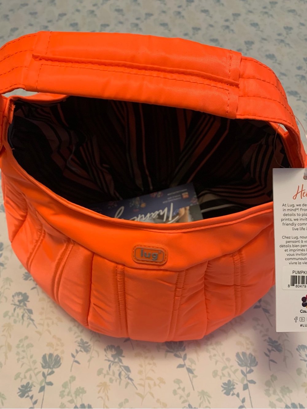 lug Quilted Bright Orange Shoulder Bag